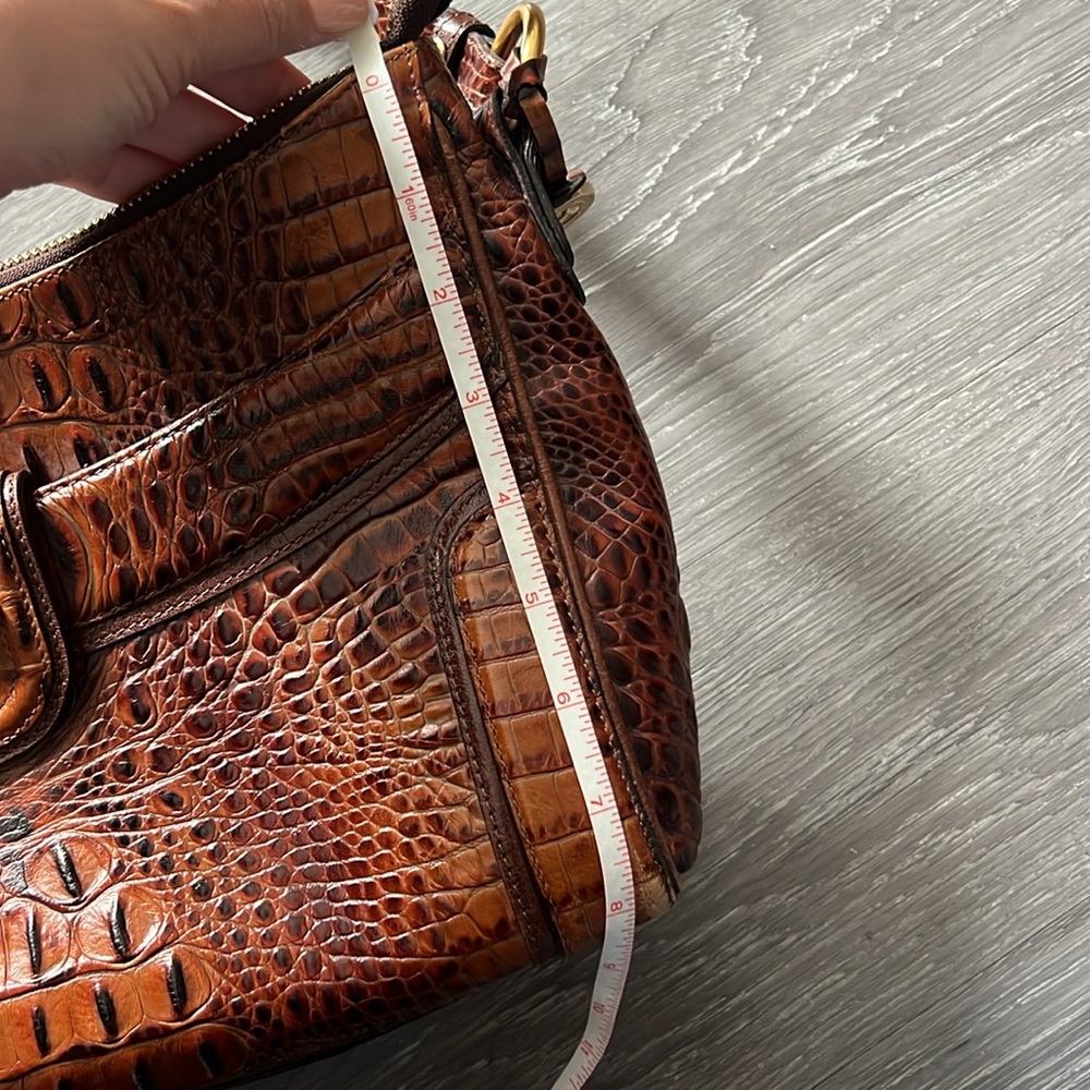 Brahmin Brown Croc Embossed Medium Shoulder Bag One Size - Picture 14 of 15